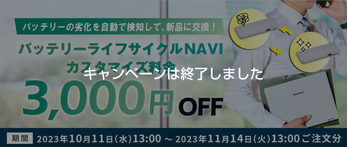 バッテリーライフサイクルNAVIカスタマイズ料金 3,000円OFF