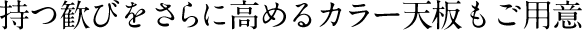 持つ歓びをさらに高めるカラー天板もご用意