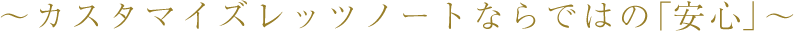 ～カスタマイズレッツノートならではの「安心」～