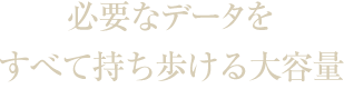 必要なデータをすべて持ち歩ける大容量