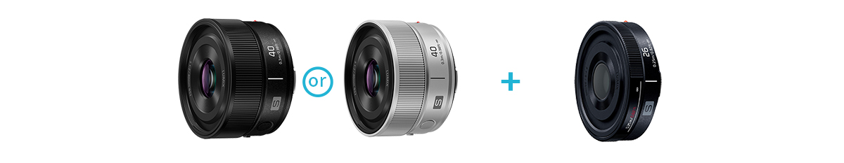 交換レンズS-S40（ブラックかシルバーで1点選択）＋交換レンズ S-R26の2点