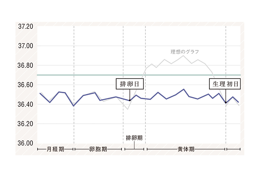 高温期が見られないグラフイメージです。