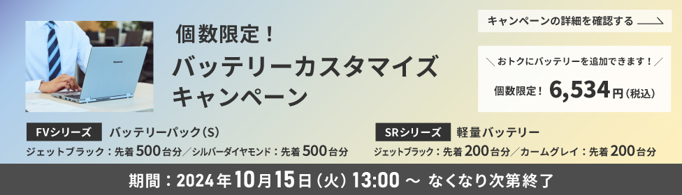 個数限定！バッテリーカスタマイズキャンペーン