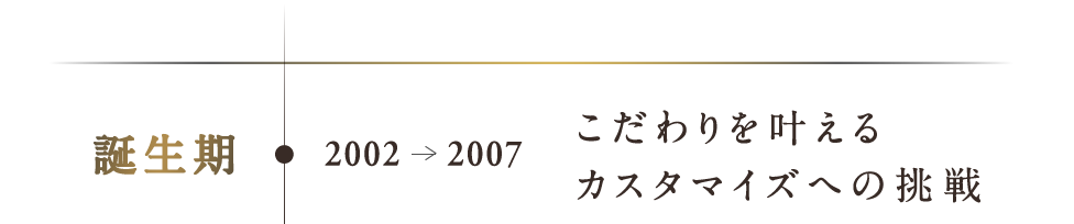 誕生期：2002-2007 こだわりを叶えるカスタマイズへの挑戦