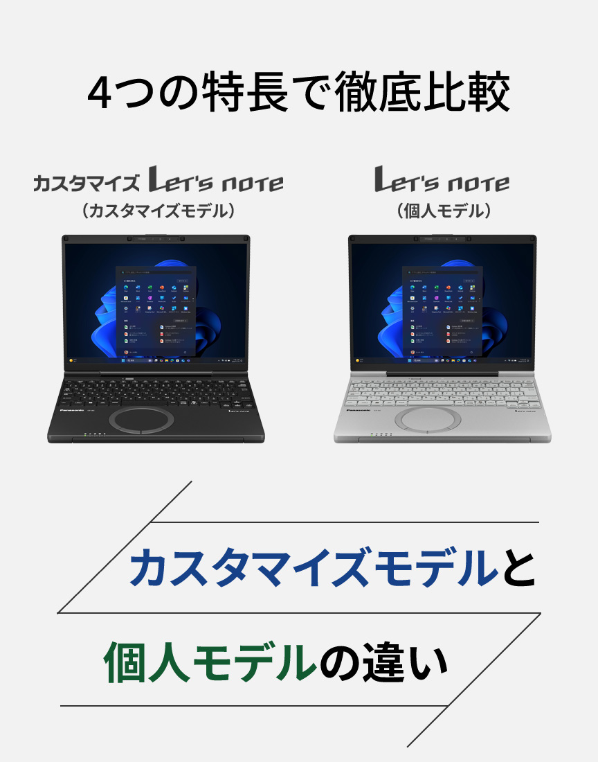 4つの特長で徹底比較 カスタマイズモデルと個人モデルの違い
