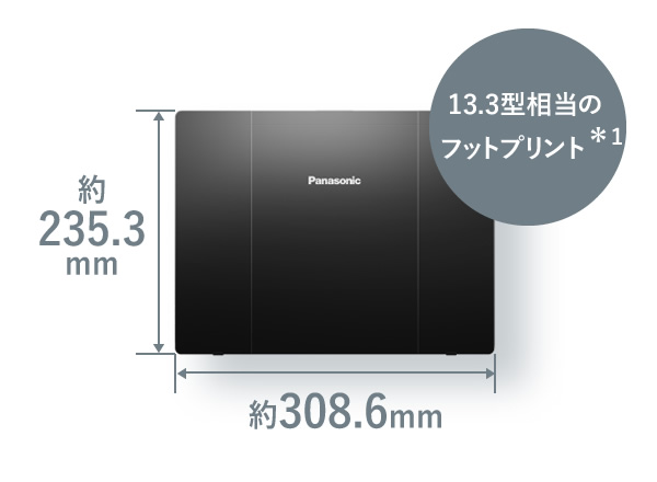 13.3型相当のフットプリント