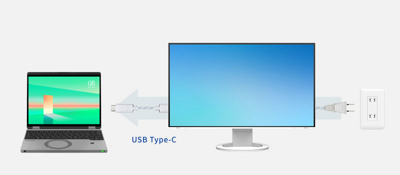 モニターを接続しながらノートパソコンの充電を同時に行うことが可能
