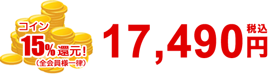 コイン15％還元！（全会員様一律）　17,490円 税込